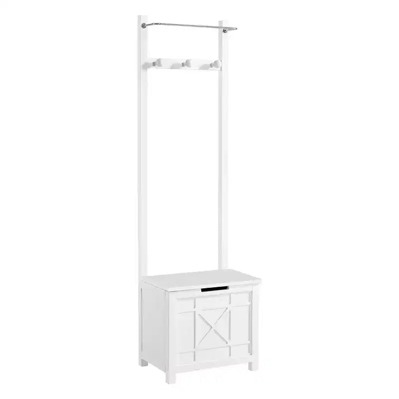 Cesto portabiancheria e portasciugamani Derby bianco - Alaterre Furniture