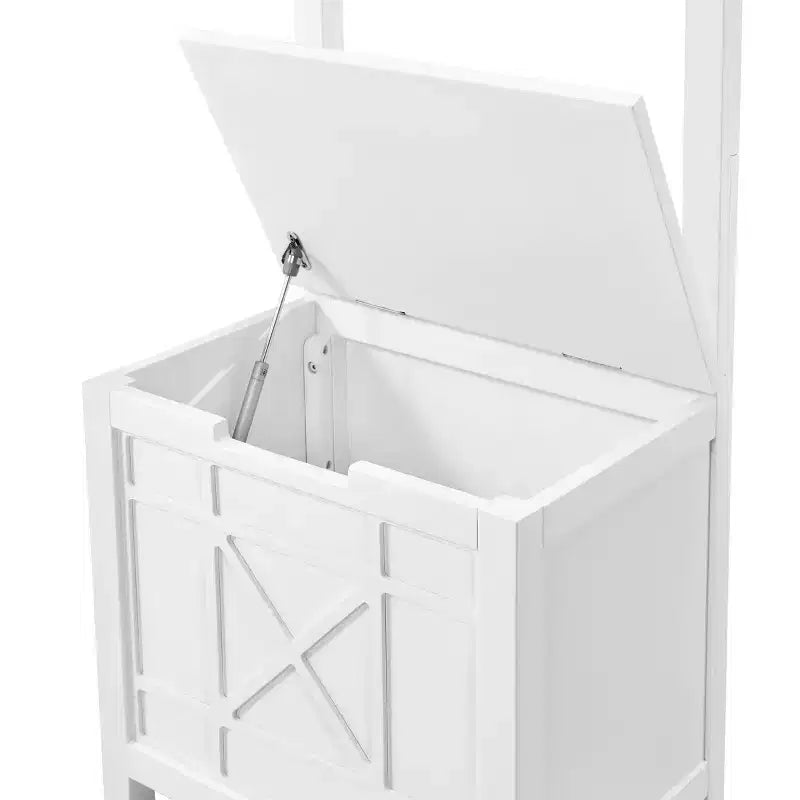 Cesto portabiancheria e portasciugamani Derby bianco - Alaterre Furniture