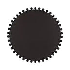 Specchio da parete tondo con perline nere da 28" e gancio a buco della serratura, finitura satinata