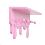 Menola a muro rosa con 4 ganci, MDF, 56 cm di larghezza