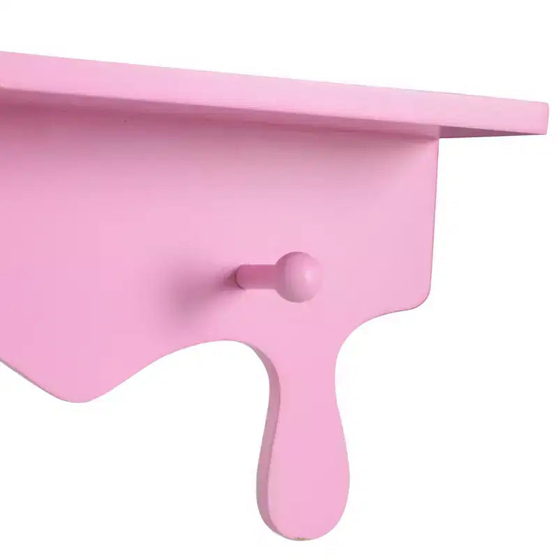 Menola a muro rosa con 4 ganci, MDF, 56 cm di larghezza