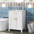 24 inch bathroom storage cabinet with ceramic sink, luxurious and space saving dressing table