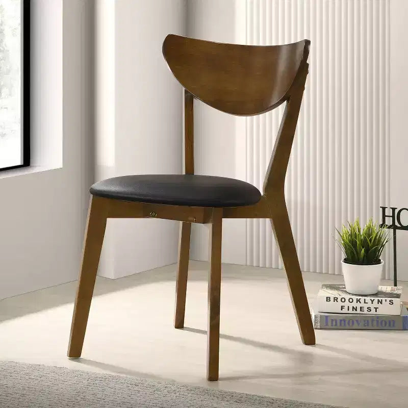 Simple Relax Set di 2 sedie da pranzo in noce e nero