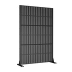 Schermo per Recinzione in Acciaio Zincato Nero (Set da 6 Pezzi)