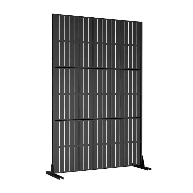 Schermo per Recinzione in Acciaio Zincato Nero (Set da 6 Pezzi)