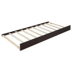 Letto matrimoniale con contenitore a piattaforma e 2 grandi cassetti, letto estraibile T-XL e schienale imbottito in PU, bianco/noce-ModernLuxe