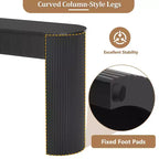 Tavolo consolle scanalato da 54" con 2 cassetti, piano ovale, gambe a colonna curve, moderno minimalista, blu