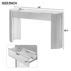 Tavolo consolle scanalato da 54" con 2 cassetti, piano ovale, gambe a colonna curve, moderno minimalista, blu