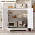 Madia Credenza con 2 Ante in Rattan, MDF, 2 Cassetti, Top 54 kg, Antiribaltamento