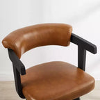 Sgabello da Bar Girevole in Similpelle con Braccioli e Poggiapiedi, Set da 2, Struttura in Legno di Frassino Bianco, 150 kg