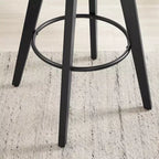Sgabello da Bar Girevole in Similpelle con Braccioli e Poggiapiedi, Set da 2, Struttura in Legno di Frassino Bianco, 150 kg