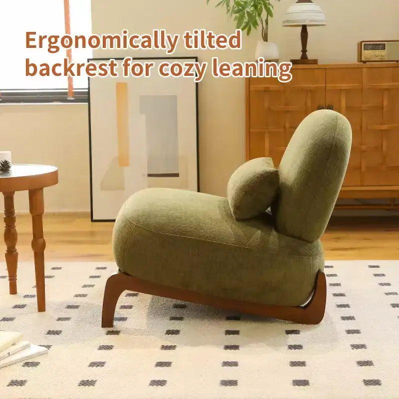 Sedia moderna senza braccioli, imbottita, in poliestere bianco, con gambe in legno massiccio, sedia compatta da lettura