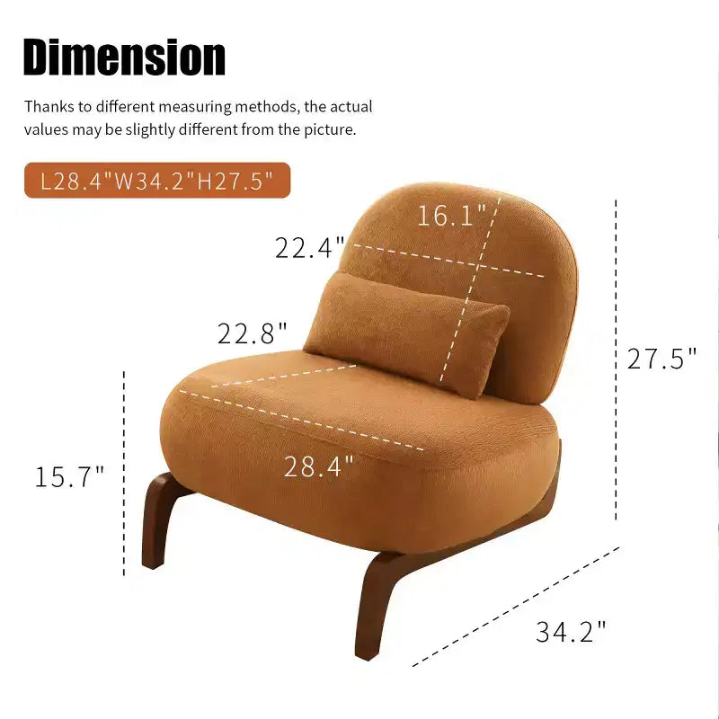 Sedia moderna senza braccioli, imbottita, in poliestere bianco, con gambe in legno massiccio, sedia compatta da lettura