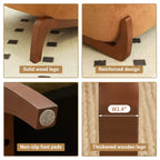 Sedia moderna senza braccioli, imbottita, in poliestere bianco, con gambe in legno massiccio, sedia compatta da lettura