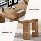 Scrivania per computer biposto da 86", postazione di lavoro doppia moderna, finitura legno grigio, MDF, ufficio domestico