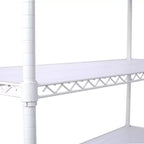 Scaffalatura in metallo a 6 ripiani, certificata NSF, capacità 2720 kg, regolabile, con ruote e copriripiani, colore bianco, altezza 213 cm