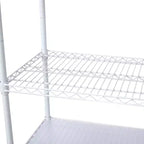 Scaffalatura in metallo a 6 ripiani, certificata NSF, capacità 2720 kg, regolabile, con ruote e copriripiani, colore bianco, altezza 213 cm