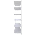 Scaffalatura in metallo a 6 ripiani, certificata NSF, capacità 2720 kg, regolabile, con ruote e copriripiani, colore bianco, altezza 213 cm