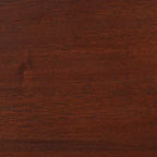 Cassettiera a 6 cassetti, noce e bianco, mogano laccato, maniglie dorate, 142 cm L