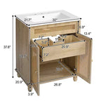 Tavolino rotondo con contenitore da 81 cm con ante scorrevoli, noce, acacia e MDF