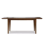 Tavolo da pranzo rettangolare allungabile 152-193 cm, impiallacciatura in noce, prolunga a farfalla, posti a sedere 6+