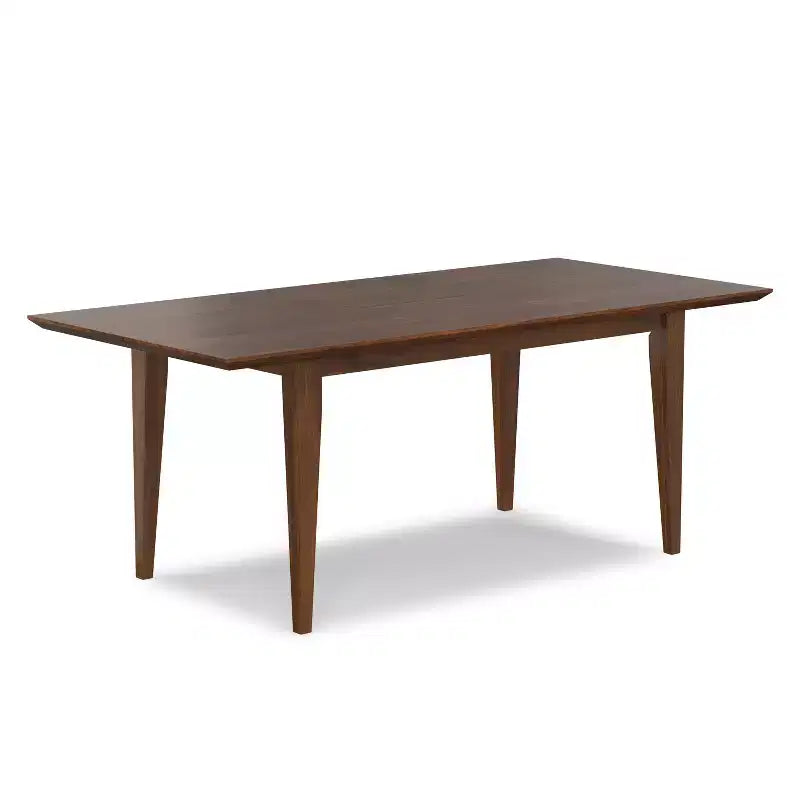 Tavolo da pranzo rettangolare allungabile 152-193 cm, impiallacciatura in noce, prolunga a farfalla, posti a sedere 6+