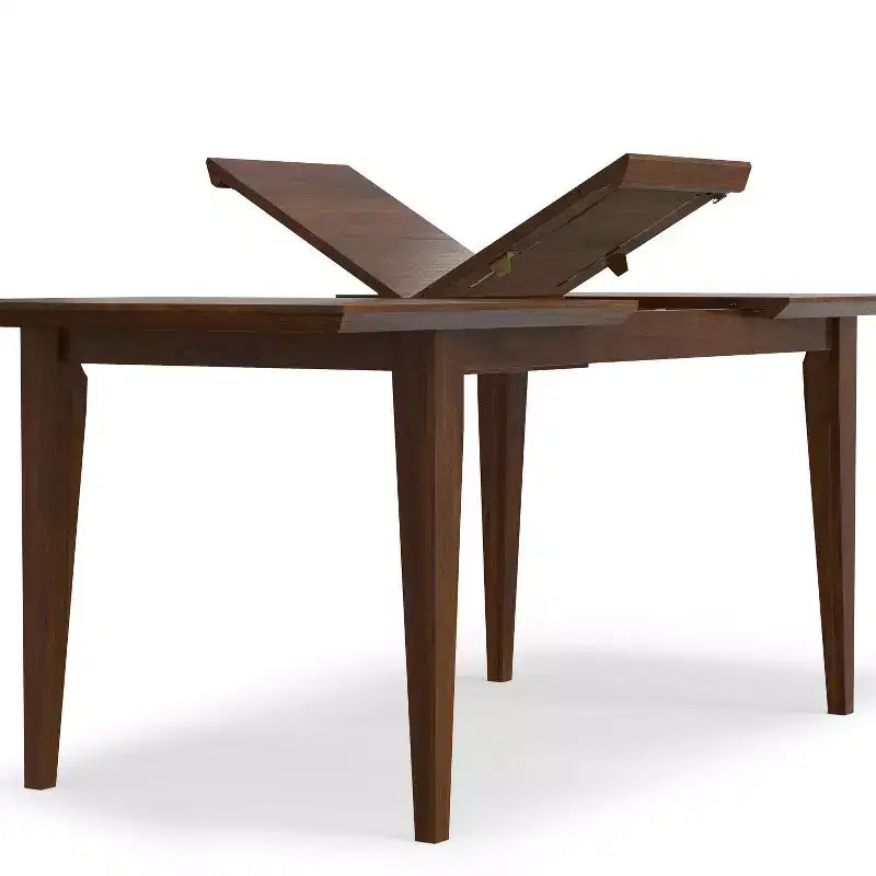 Tavolo da pranzo rettangolare allungabile 152-193 cm, impiallacciatura in noce, prolunga a farfalla, posti a sedere 6+