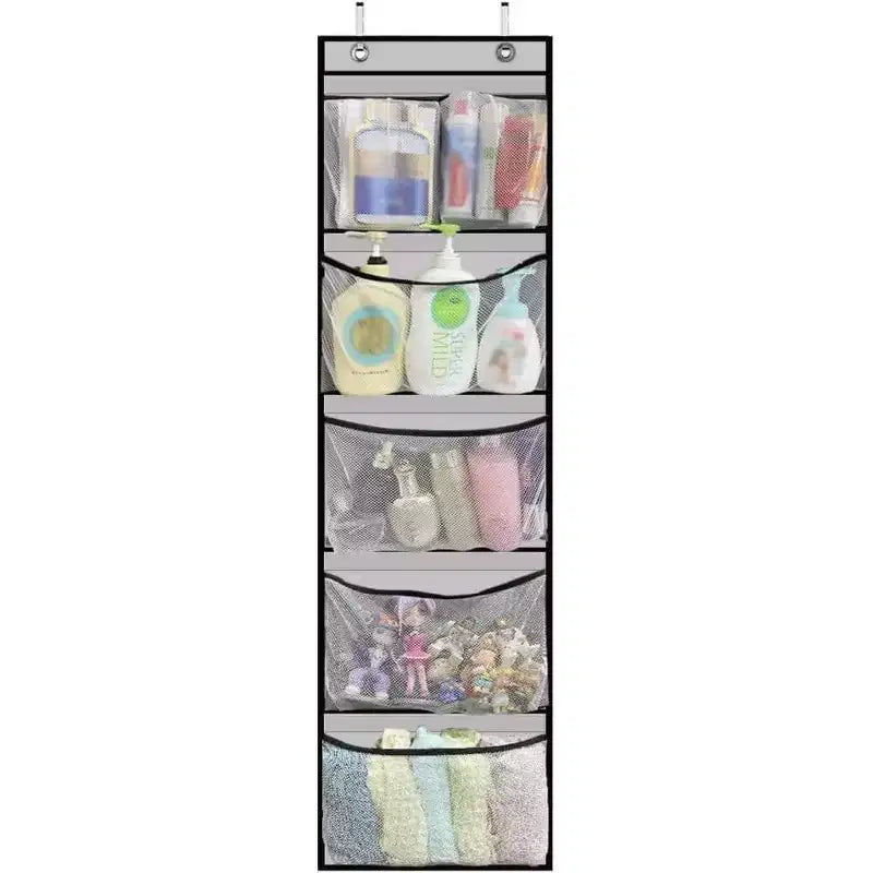 Organizzatore portaoggetti pensile a parete a 5 scomparti, in tessuto non tessuto, grigio