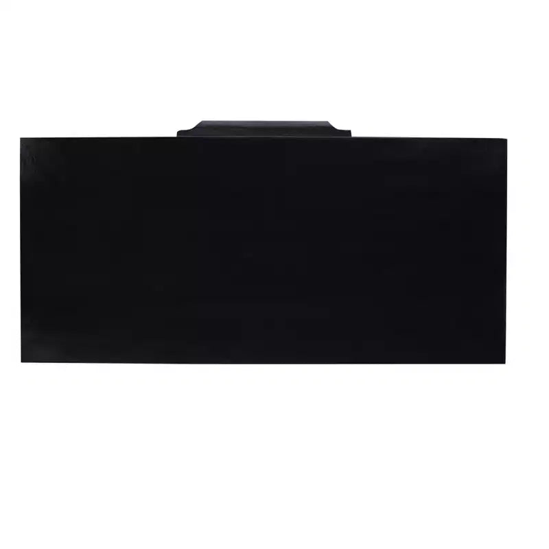 Powell Gordon Mobile a 3 cassetti in legno massiccio e canna naturale con gambe in metallo nero, colore nero: stile rustico moderno, superficie in mango