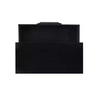 Powell Gordon Mobile a 3 cassetti in legno massiccio e canna naturale con gambe in metallo nero, colore nero: stile rustico moderno, superficie in mango