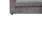 Divano angolare reversibile da 84", velluto a coste grigio, 6 cuscini, struttura in legno e compensato, 4 posti
