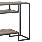 Tavolini consolle Idella da 48" in rovere rustico e nero - Acme Furniture: ripiano fisso, struttura in metallo, nessun montaggio richiesto