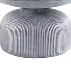 Tavolino rotondo da 76 cm, piano in fibra di cemento grigio anticato, finitura invecchiata, base a piedistallo, nessun assemblaggio richiesto