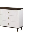 Acme Furniture 66.5" Cassettiera decorativa Carena bianca e marrone: 5 cassetti in legno composito, nessun assemblaggio richiesto