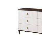 Acme Furniture 66.5" Cassettiera decorativa Carena bianca e marrone: 5 cassetti in legno composito, nessun assemblaggio richiesto
