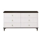 Acme Furniture 66.5" Cassettiera decorativa Carena bianca e marrone: 5 cassetti in legno composito, nessun assemblaggio richiesto