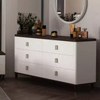 Acme Furniture 66.5" Cassettiera decorativa Carena bianca e marrone: 5 cassetti in legno composito, nessun assemblaggio richiesto