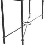 Consolle stretta da 48", piano in acacia massello, gambe in ferro industriale, stile rustico-country, finitura grigia
