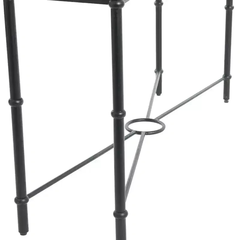 Consolle stretta da 48", piano in acacia massello, gambe in ferro industriale, stile rustico-country, finitura grigia
