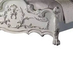Acme Furniture Letto California King 97" Dresden in Pelle Sintetica e Finitura Bianco Osso: Stile Rococò, Ampia Dimensione, Design Camelback