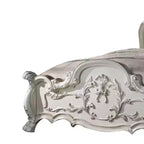Acme Furniture Letto California King 97" Dresden in Pelle Sintetica e Finitura Bianco Osso: Stile Rococò, Ampia Dimensione, Design Camelback