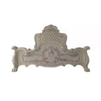 Acme Furniture Letto California King 97" Dresden in Pelle Sintetica e Finitura Bianco Osso: Stile Rococò, Ampia Dimensione, Design Camelback