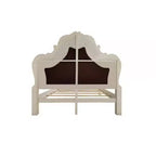 Acme Furniture Letto California King 97" Dresden in Pelle Sintetica e Finitura Bianco Osso: Stile Rococò, Ampia Dimensione, Design Camelback