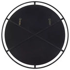 Specchio da parete rotondo da 34" in ferro nero satinato, stile nautico, ganci ad anello a D e a J