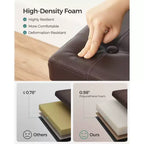 SONGMICS Pouf Contenitore Pieghevole da 38 cm, Poggiapiedi Cubo, Tavolino da Salotto con Maniglie a Foro, Similpelle