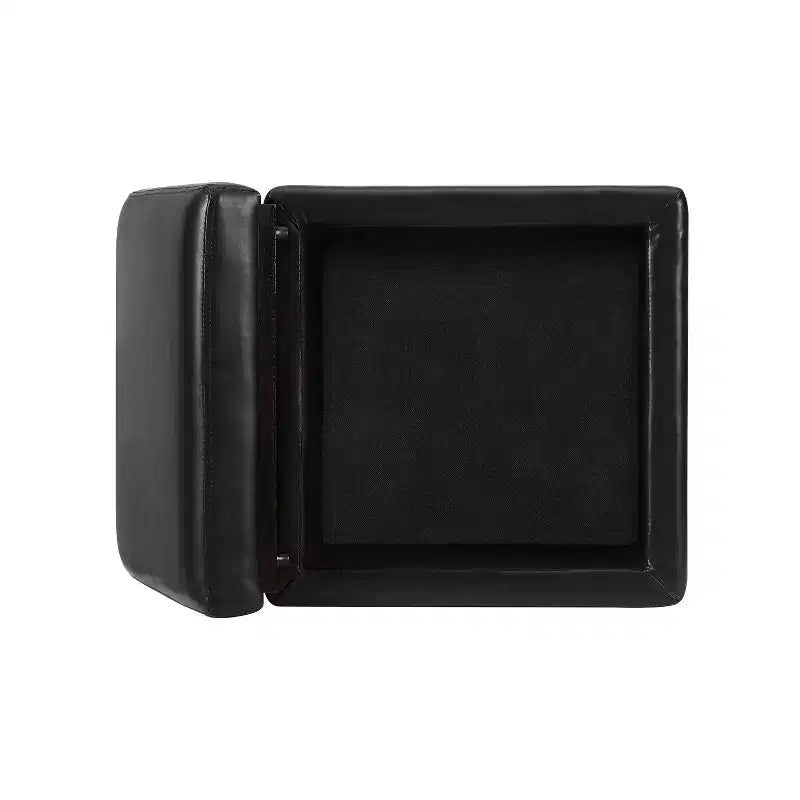 Pouf Contenitore Quadrato da 18", Similpelle, 90 kg, Imbottitura in Schiuma, Struttura in Legno, Nessun Montaggio