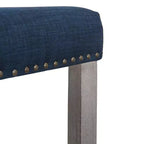Sgabello da bar imbottito con sedile a sella da 29" - Set di 2 grigio antico/blu navy