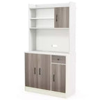 Dispensa da Cucina 71" con Credenza, 4 Ante, 1 Cassetto, 10 Ripiani, MDF, Antiribaltamento, Bianco