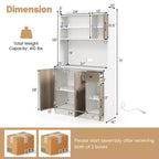 Dispensa da Cucina 71" con Credenza, 4 Ante, 1 Cassetto, 10 Ripiani, MDF, Antiribaltamento, Bianco