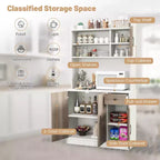 Dispensa da Cucina 71" con Credenza, 4 Ante, 1 Cassetto, 10 Ripiani, MDF, Antiribaltamento, Bianco